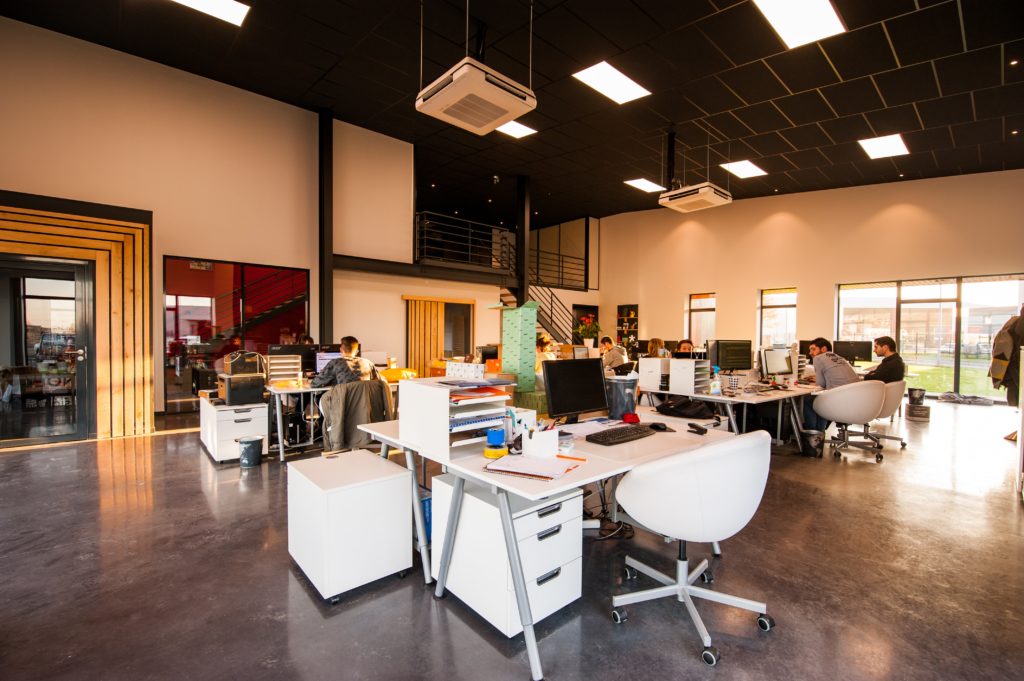 People sitting in work office bench desk