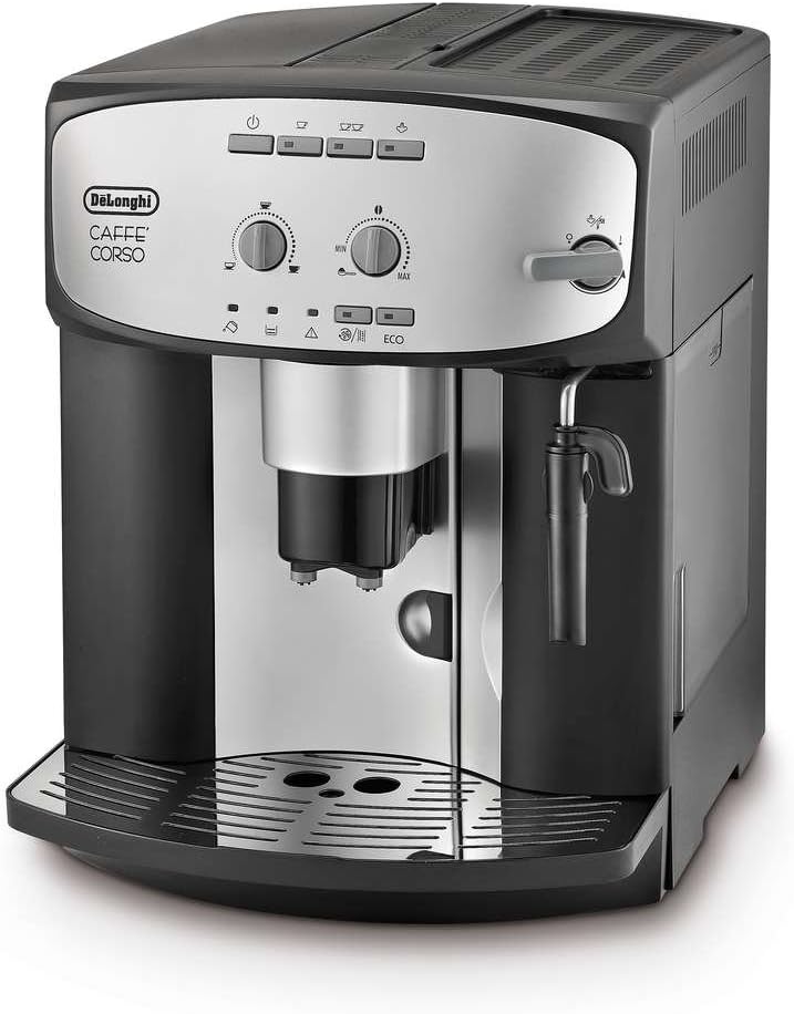 De'Longhi ESAM2800.SB Caffe' Corso Bean to Cup, 1450 W, 1.8 Litre, Silver and Black