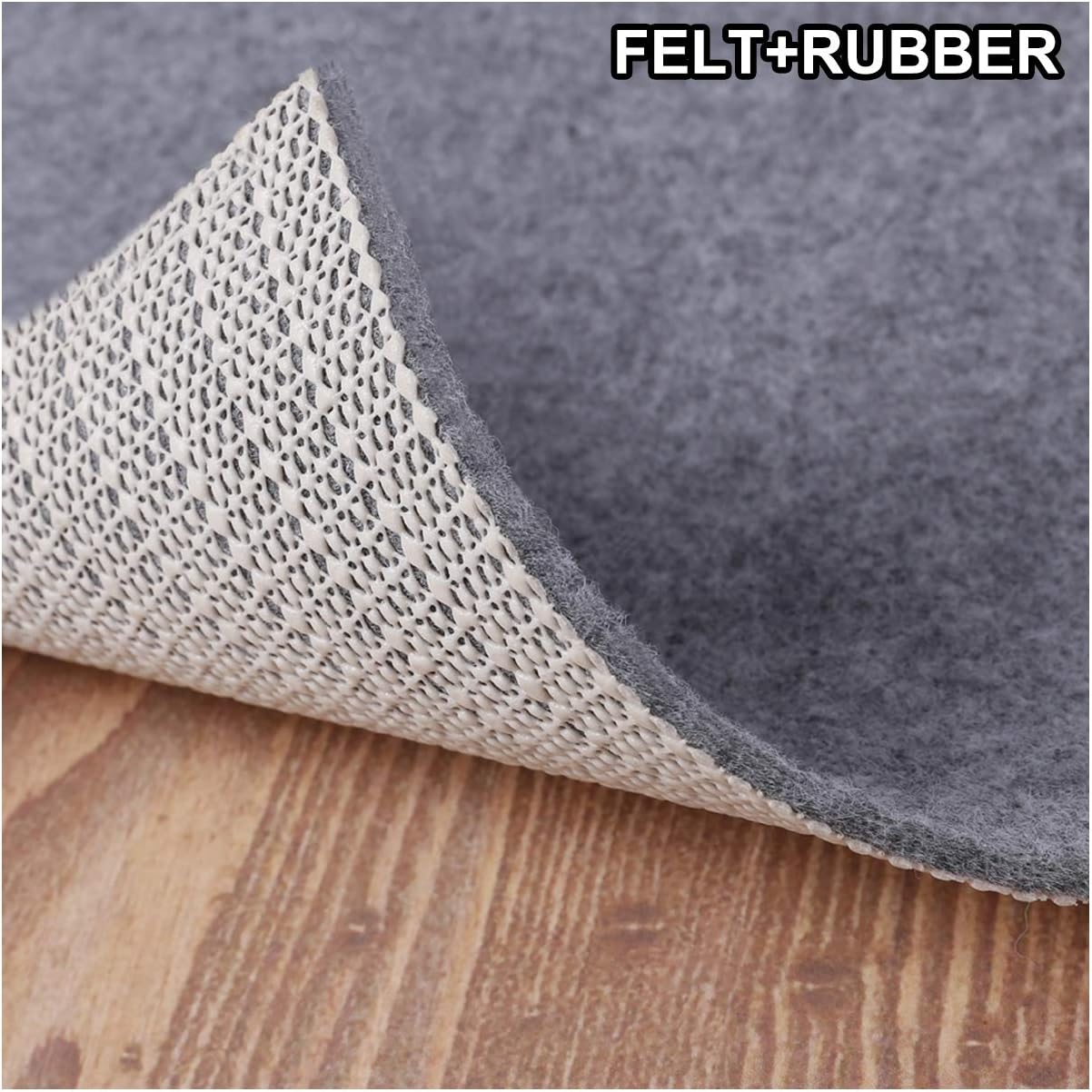 Enjoy Holiday 1981 Non Slip Pad Rug Grippers - 8x10, 1/8" Thick, (Felt + Rubber) Double Layers Area Carpet Mat Tap, Provides Protection and Cushioning for Hardwood or Tile Floors