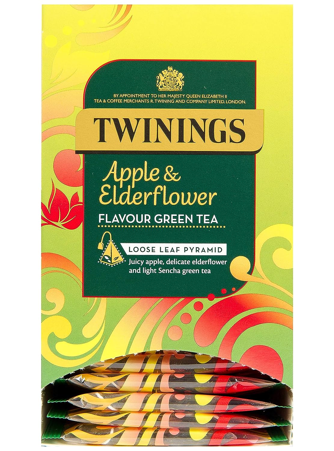 Twinings Apple & Elderflower Green Tea Pyramid Tea Bags - 4x20