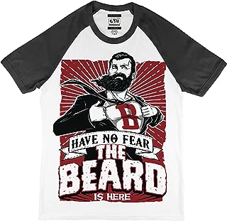 6TN Mens Have No Fear The Beard is Here Baseball Style T-Shirt