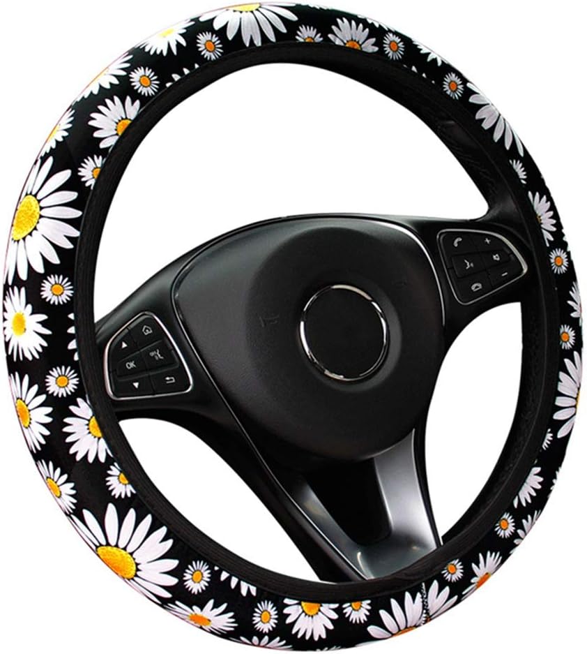 didatecar Women's Non-slip Sunflower Steering Wheel Cover. This Stylish Boho Grip Cover Keeps Your Steering Wheel Cool, So You Won’t Lose It