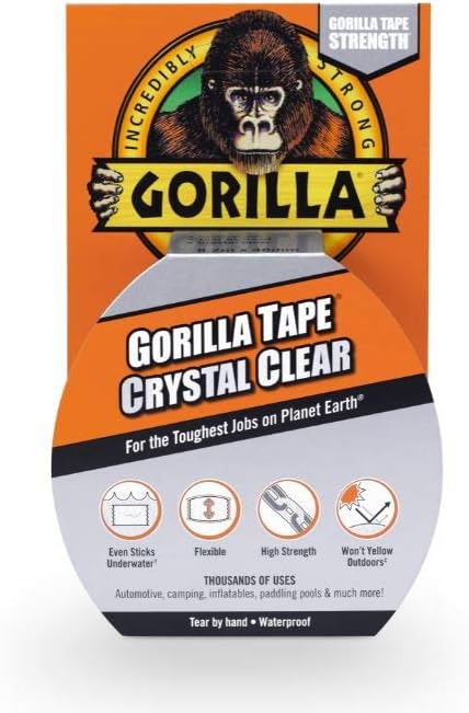Gorilla 6027002 07164000719 Gaffer & Builders Clear Tape 8.2m [Energy Class A]