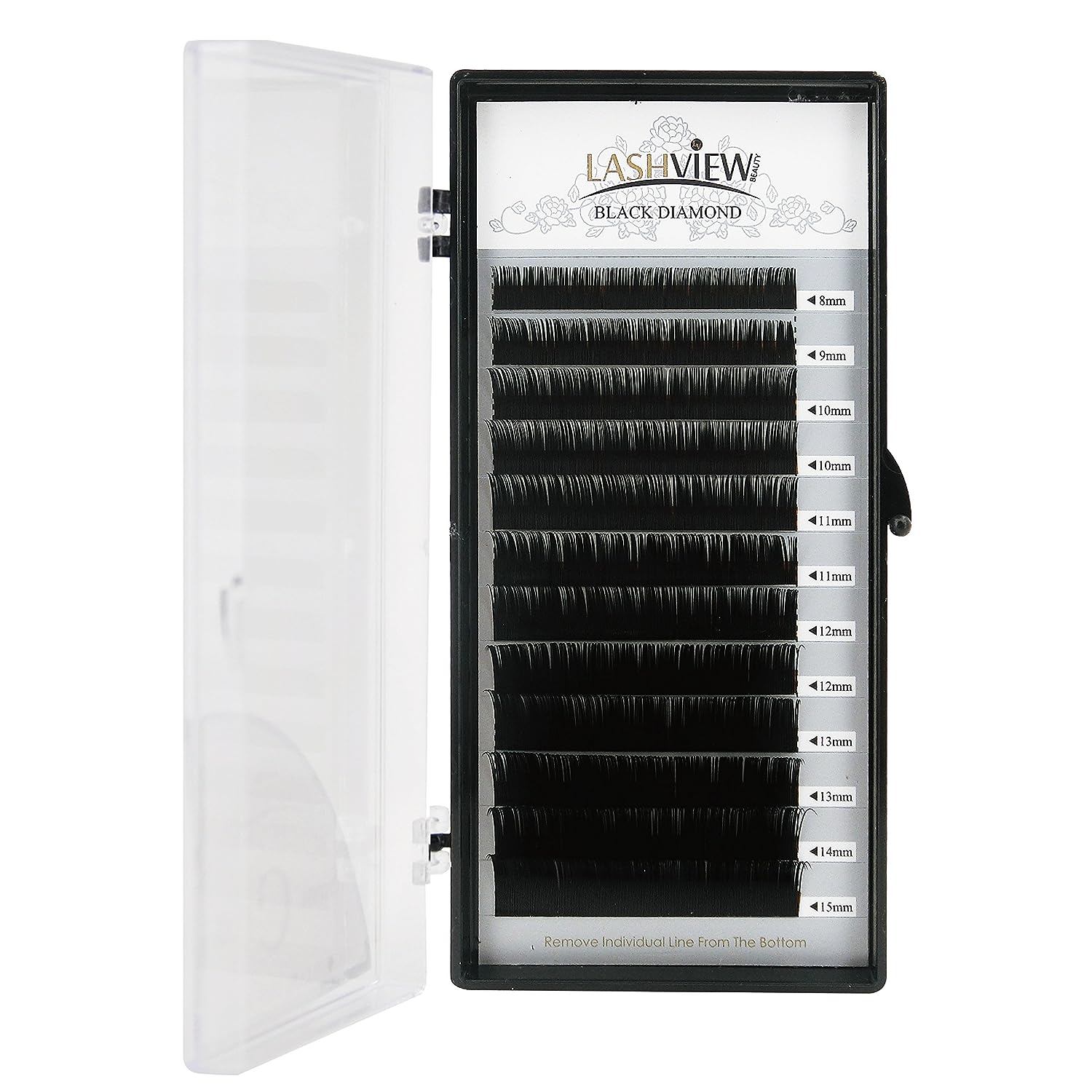 LASHVIEW SUPER MATTE Split Tips Eyelash Extension Mink Black Individual Ellipse Flat lashes Thickness 0.20mm C Curl 8-15mm Mix Tray Semi-permanent Application-friendly Extremely Soft Lashes For Salon