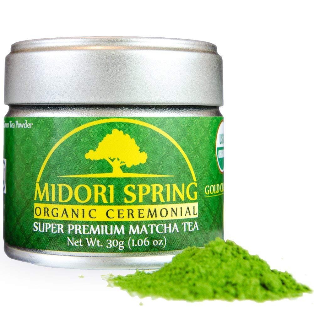 Midori Spring Organic Ceremonial Matcha - Gold Class - 1st Harvest Premium Japanese Matcha Green Tea Powder [Certified Organic, Vegan, Kosher] (30g)