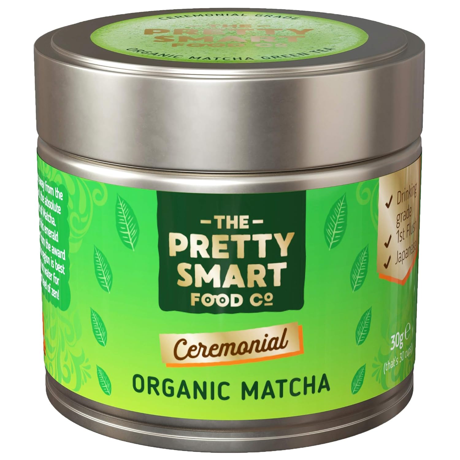 Organic Matcha Green Tea Powder Ceremonial Grade | Japanese Premium Matcha Tea | First Harvest Single Source Leaf | Grade AAA | Detox, Weight Loss Metabolism and Energy | Pure Flavour | 30g