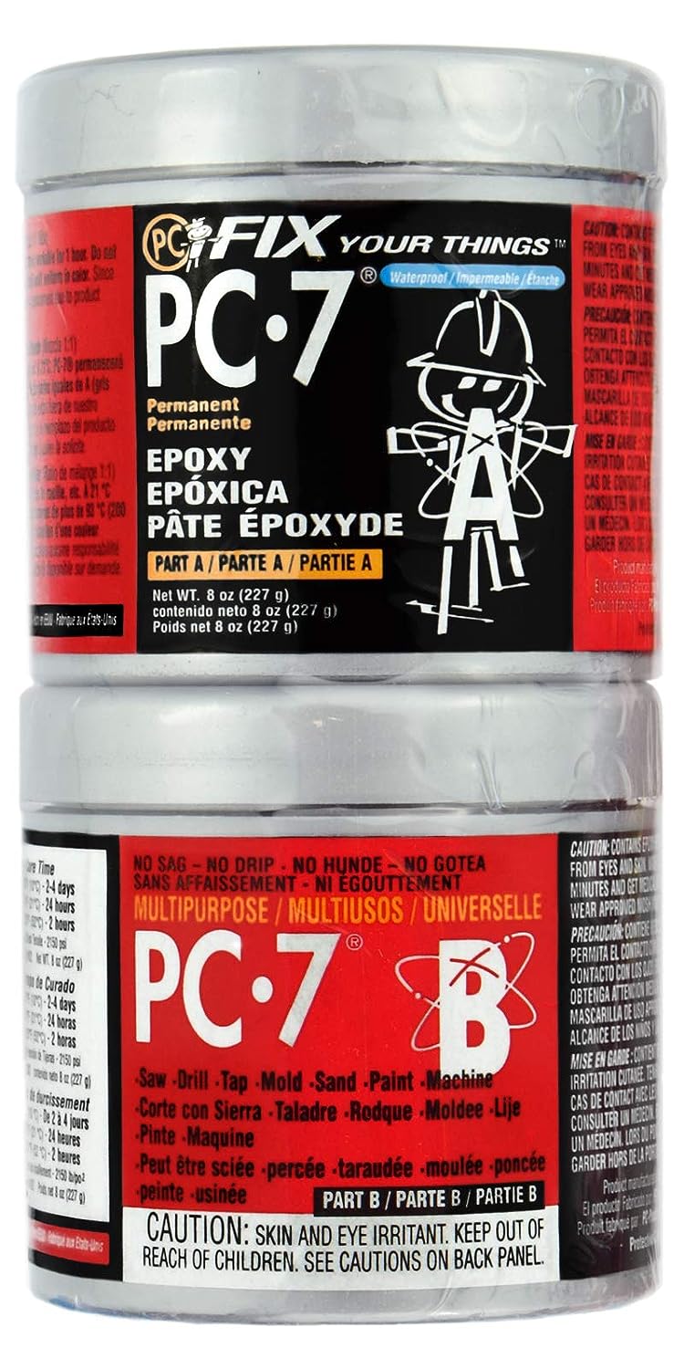 PC-Products 087770 PC-7 Heavy Duty Permanent Repair Paste Epoxy, 1/2 Pound, Dark Grey