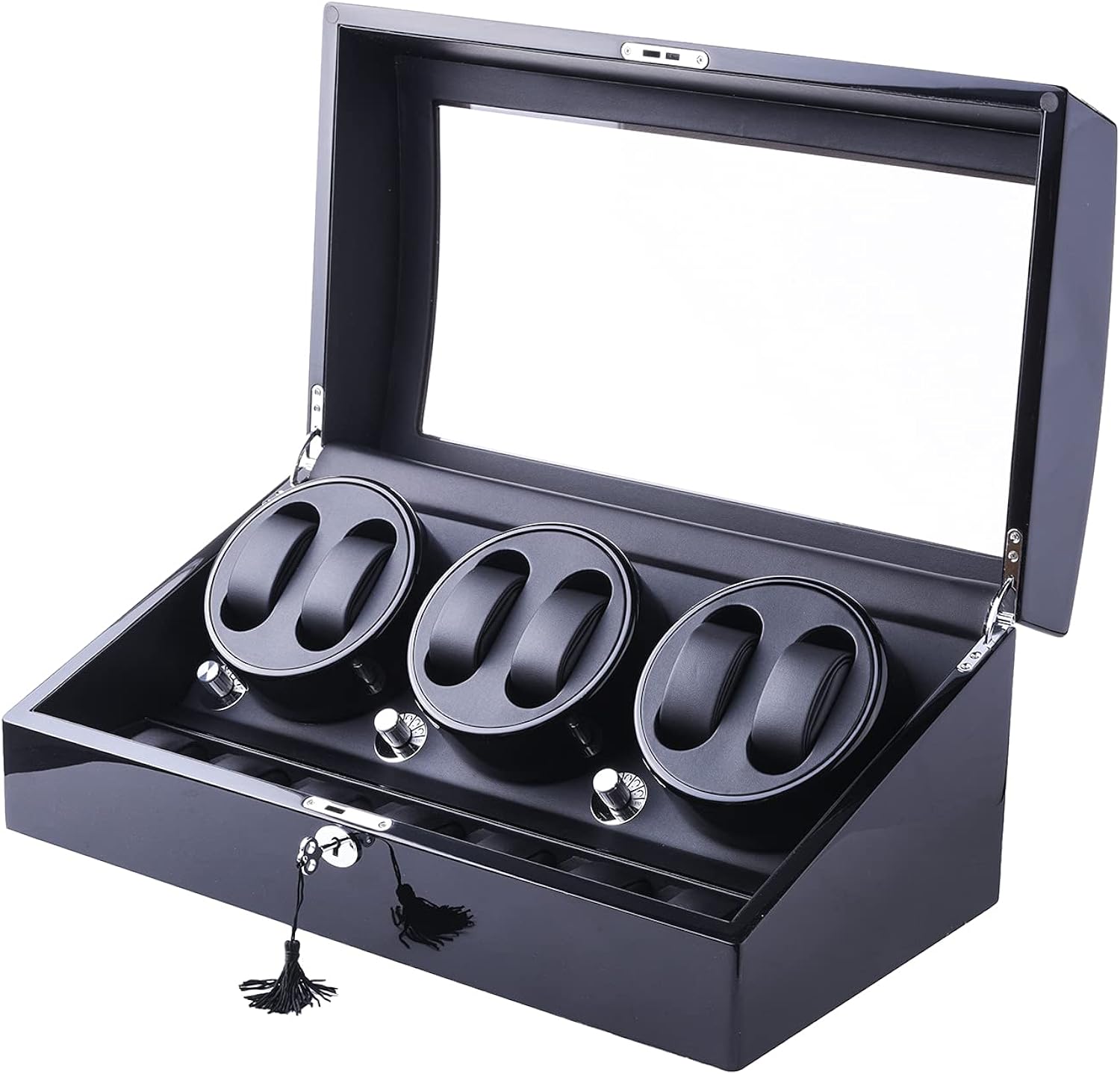 Watch Winder, XTELARY Automatic Watch Winder Box with 6 Watch Winder Positions and 7 Display Storage Spaces