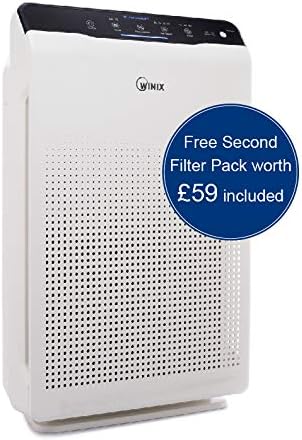 Winix Zero Air Purifier with Extra Free filterset of £59, max Room Size 99m2, HEPA, Carbon Filter, Plasmawave, Against Allergies, Smoke, fine dust, Pollen, UK plug, White, 350 x 207 x 470 mm