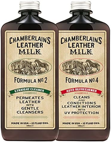 Chamberlain's Leather Milk Formula No. 2 & 4 - Straight Cleaner and Auto Refreshener Made in the USA - 2 0.35 L