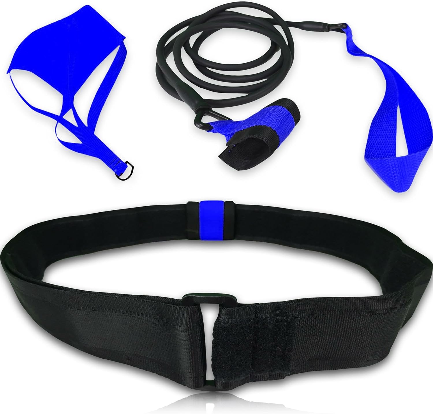 Reliable Outdoor Gear Swimming Belt - for Stationary Resistance Training/Endless Pool (with Drag Parachute and Elastic Tether) - Men Women, Kid, Pro/Amateur use