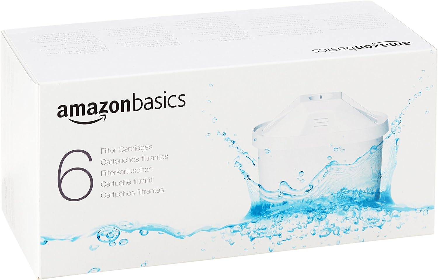 AmazonBasics Water Filter Cartridges – 6 Pack - Fits BRITA Maxtra Jugs (not Maxtra+)
