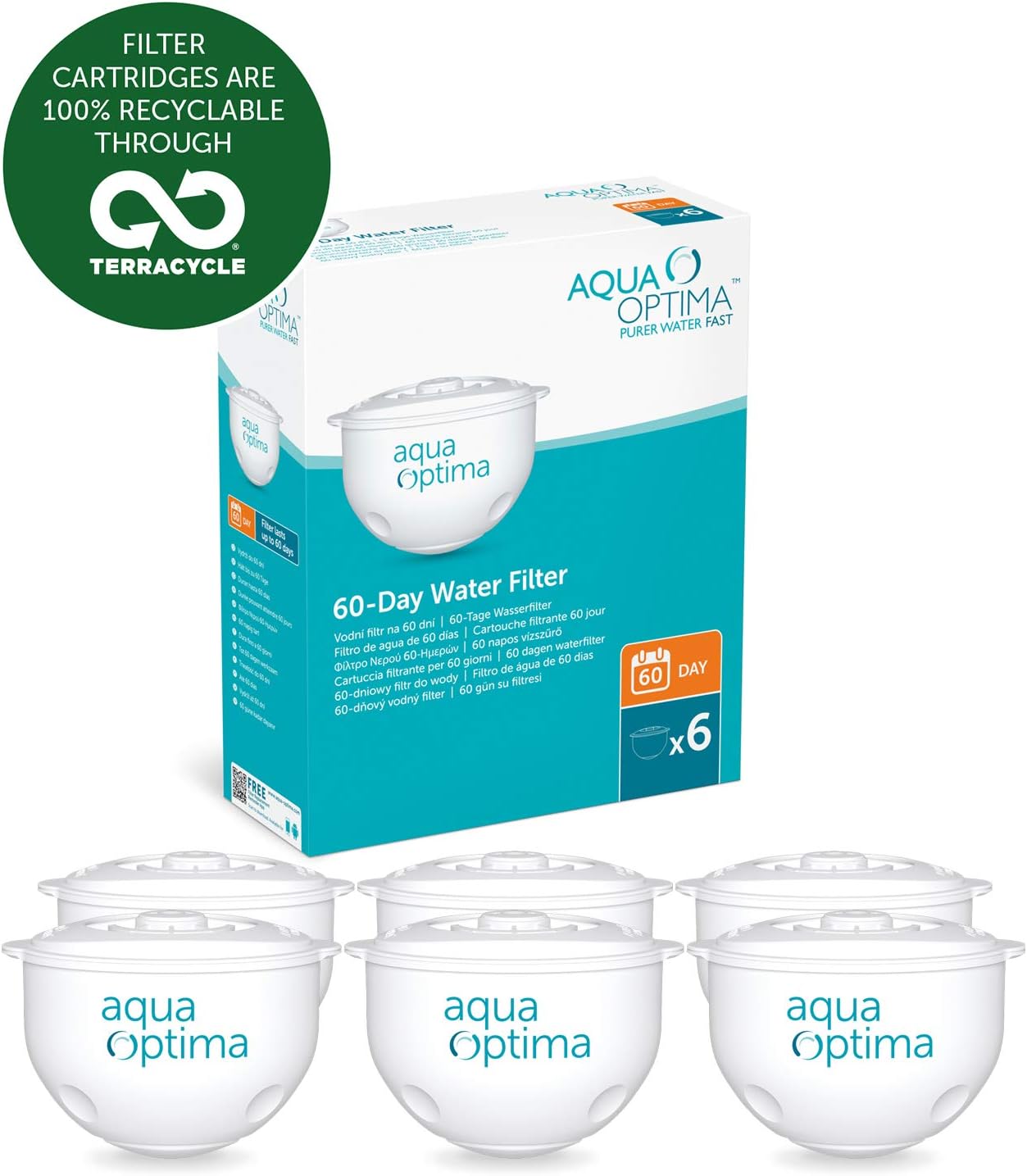 Aqua Optima Original 12 month pack, 6 x 60 day water filters - SWP336