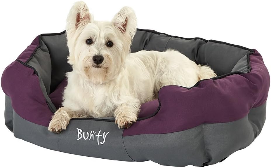 Bunty Anchor Dog Pet Bed, Soft Waterproof Machine Washable Hardwearing Basket Mat Cushion, Cosy, Cat, Small Animal, Purple, Large, Made in the United Kingdom