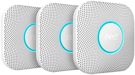 Nest S3006BWDE Protect 2 Generation Smoke and Carbon Monoxide Alarm, White, Pack of 3