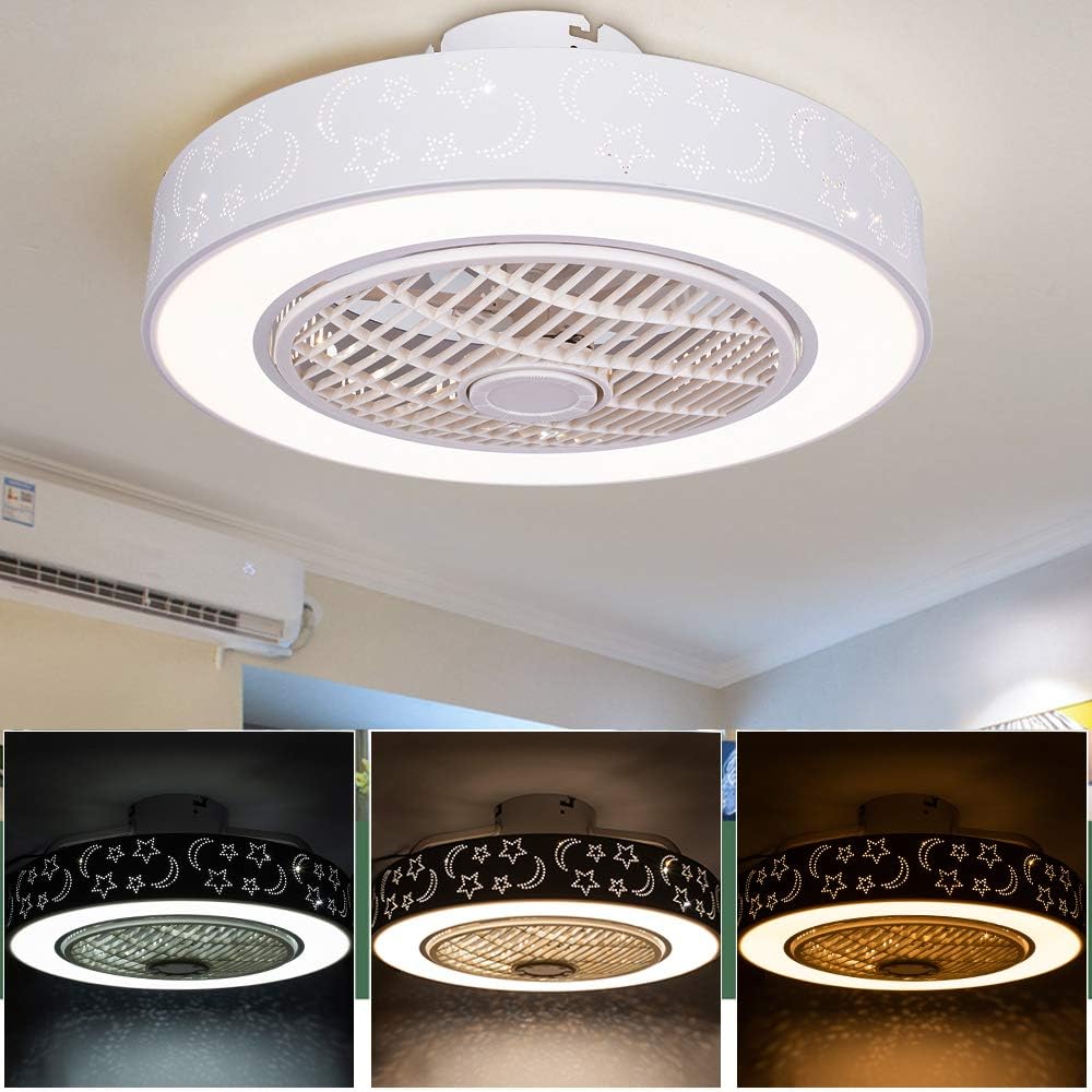 Ceiling-Fan with Lights and Remote-Control, Contemporary Ceiling Lights Dimmable 40W, Fan Light for Living Room, Bedroom
