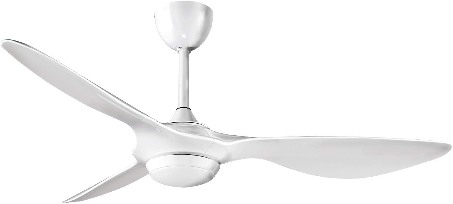 H&Fun reiga 52" Bright White DC Motor Ceiling Fan with LED Light Kit Remote Control Modern Blades Noiseless Reversible Motor,6-Speed, 3 Color Temperature Switch