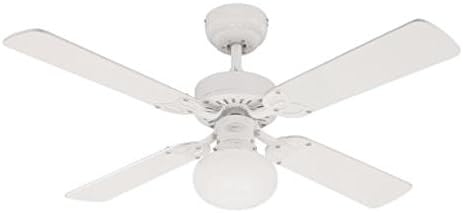 Westinghouse Ceiling Fans 72185 Vegas 105 cm Indoor Ceiling Fan, Light Kit with Opal Frosted Glass, White finish with reversible white/white washed Pine blades