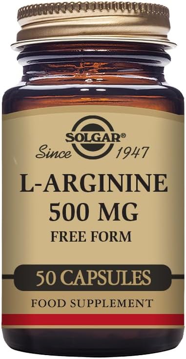 2. Solgar L-Arginine 500 mg Vegetable Capsules - Pack of 50 - For a Healthy Metabolism - Ideal for Athletes - Vegan and Gluten Free