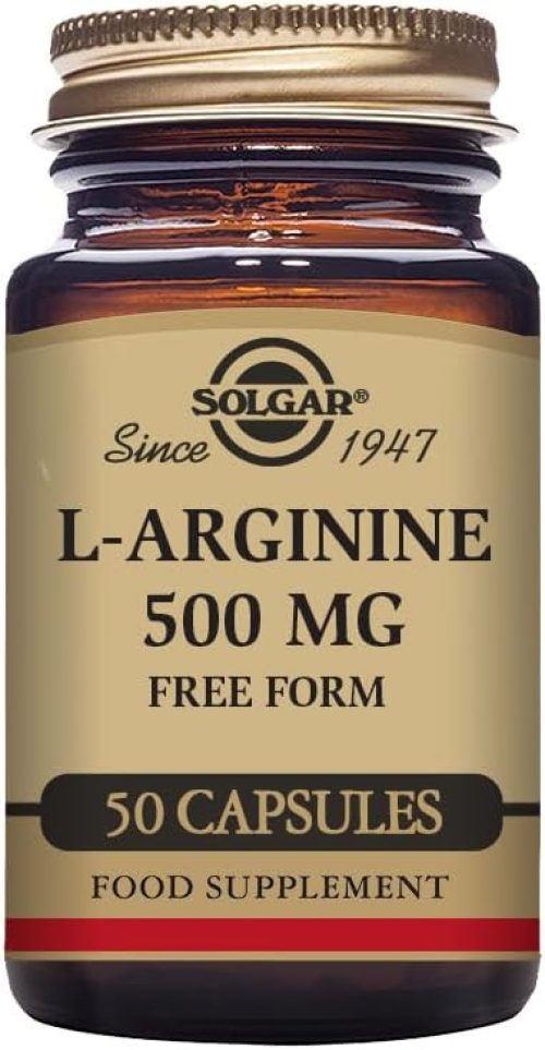 2. Solgar L-Arginine 500 mg Vegetable Capsules - Pack of 50 - For a Healthy Metabolism - Ideal for Athletes...
