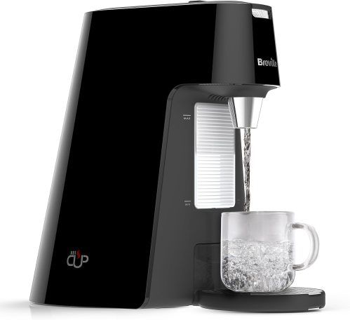 Breville VKT124 HotCup Hot Water Dispenser, 3 KW Fast Boil, Adjustable Cup Height, 1.7 Litres, Gloss Black [Energy Class A]