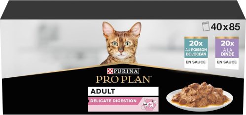 PRO PLAN Delicate Digestion Mixed Variety in Gravy Wet Cat Food 40x85g